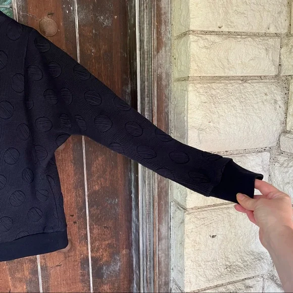 Anthro | Postmark Navy Funnel-Neck Pullover - Picture 4 of 11